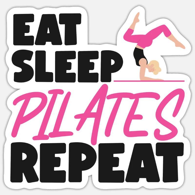 Instructeur de Pilates Enseignant Manger - Sticker taille S (10 x 10 cm) - blanc mat