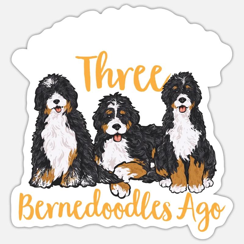 Bernedoodle Hund - Sticker Größe S (10 x 10 cm) - Mattweiß