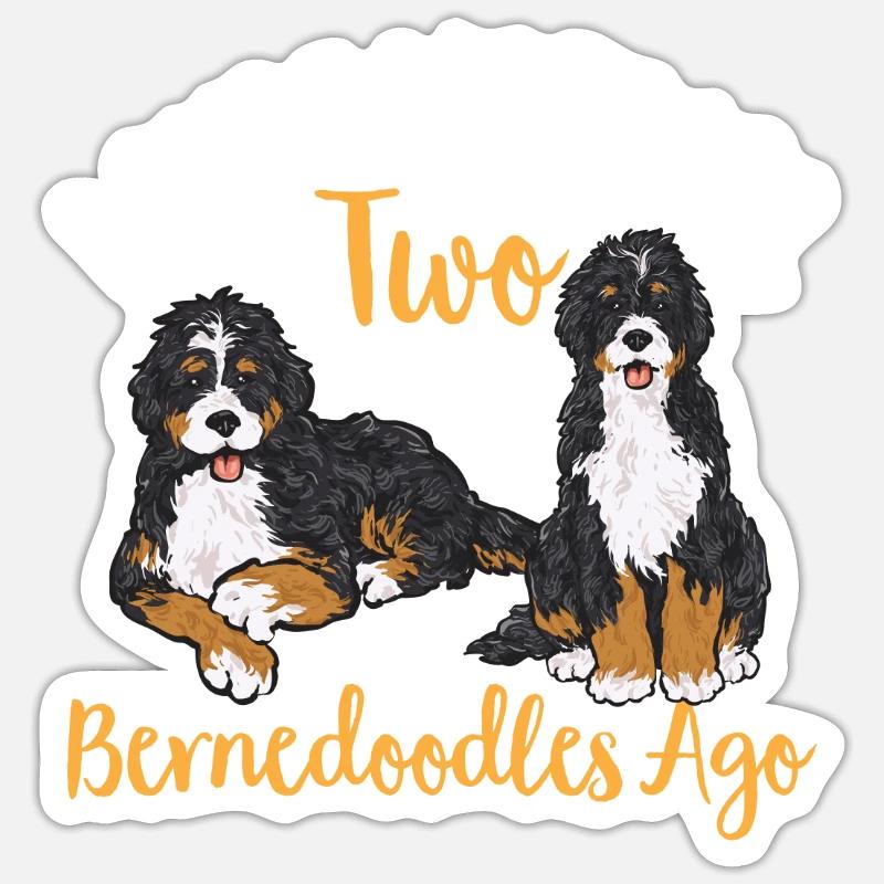 Bernedoodle Hund - Sticker Größe S (10 x 10 cm) - Mattweiß