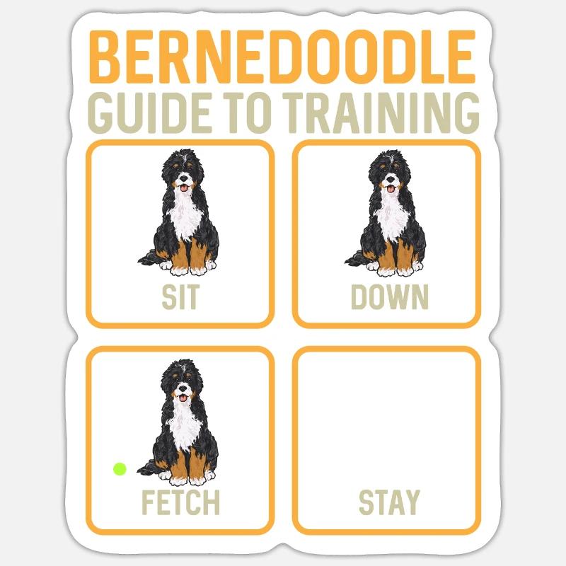 Chien Bernedoodle - Sticker taille S (10 x 10 cm) - blanc mat