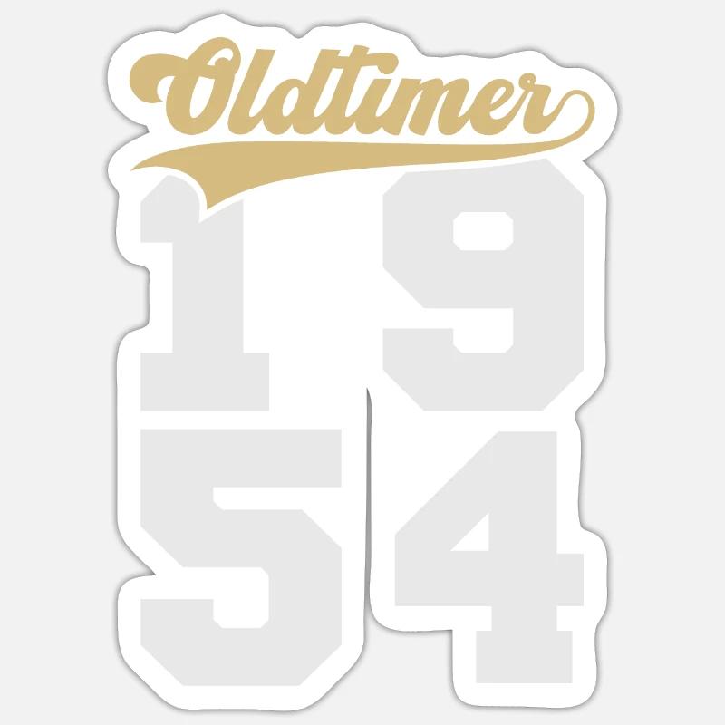 Oldtimer 1954 - Sticker Größe S (10 x 10 cm) - Mattweiß