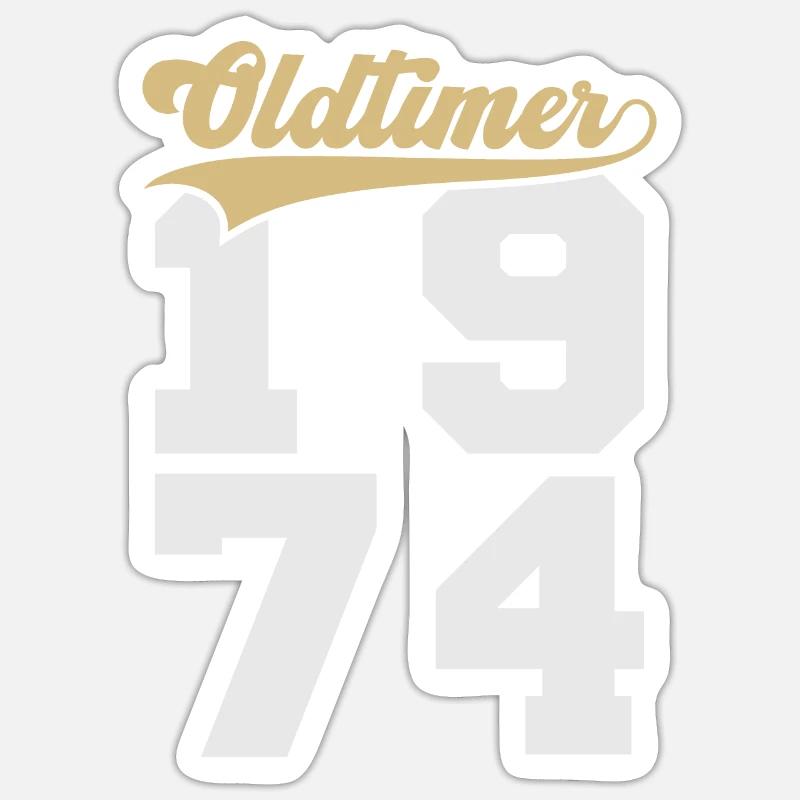 Oldtimer 1974 - Sticker taille S (10 x 10 cm) - blanc mat
