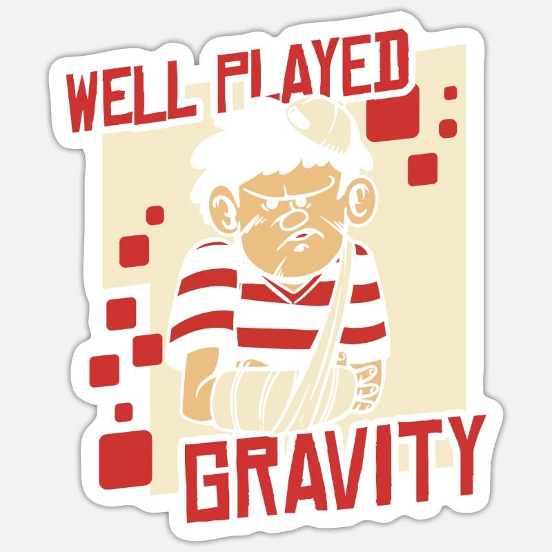 Well Played Gravity Broken Bone Broken Finger Sticker size S (10 x 10 cm)