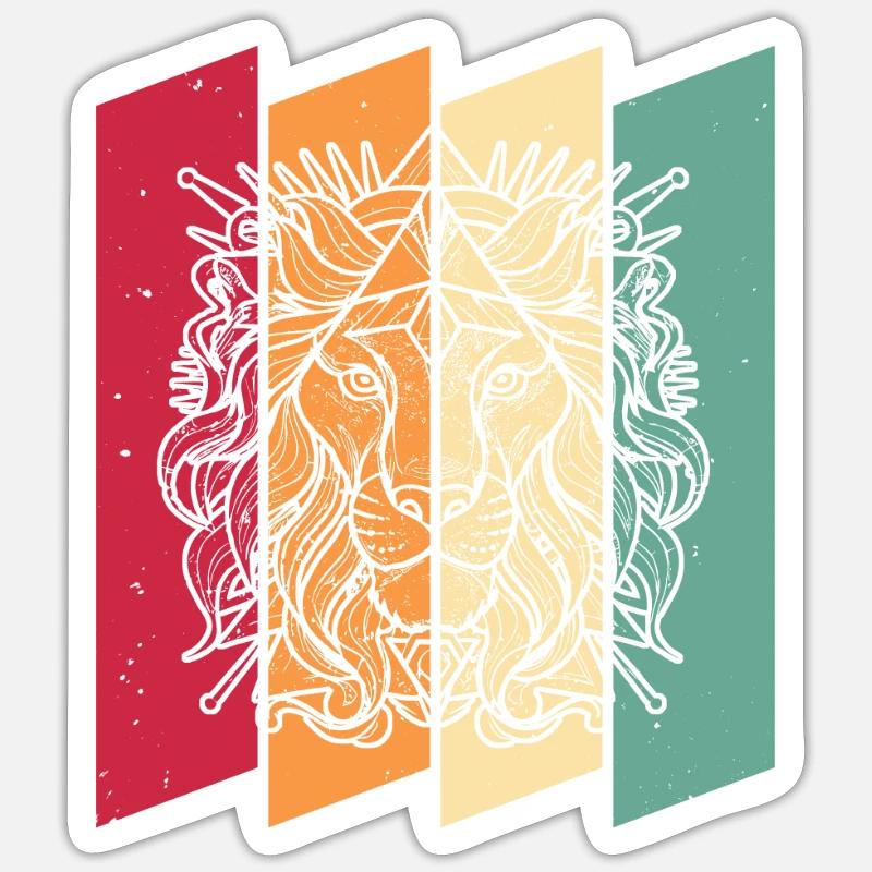 Löwe - Sticker Größe S (10 x 10 cm) - Mattweiß