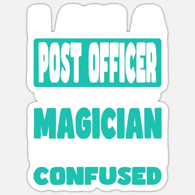 Postbeamter - Sticker Größe S (10 x 10 cm) - Mattweiß