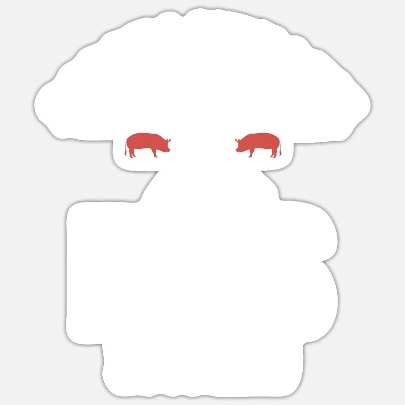 Grill Barbecue Grilling - Sticker Größe S (10 x 10 cm) - Mattweiß