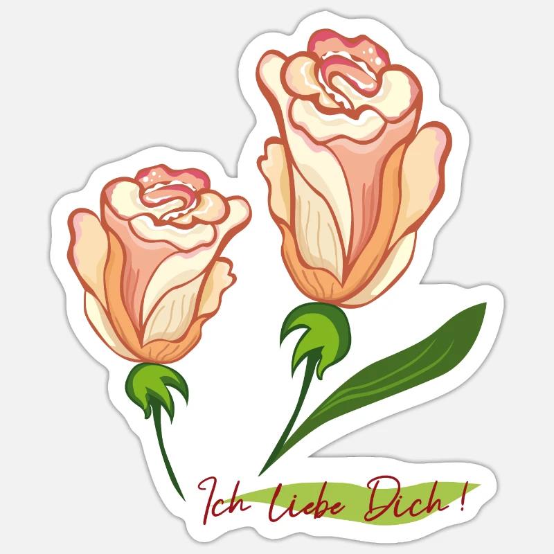Je t’aime - Sticker taille S (10 x 10 cm) - blanc mat