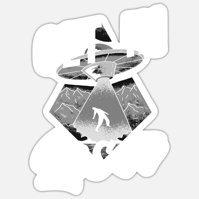 Alien Abduction Aliens Outer Space Sticker size S (10 x 10 cm)