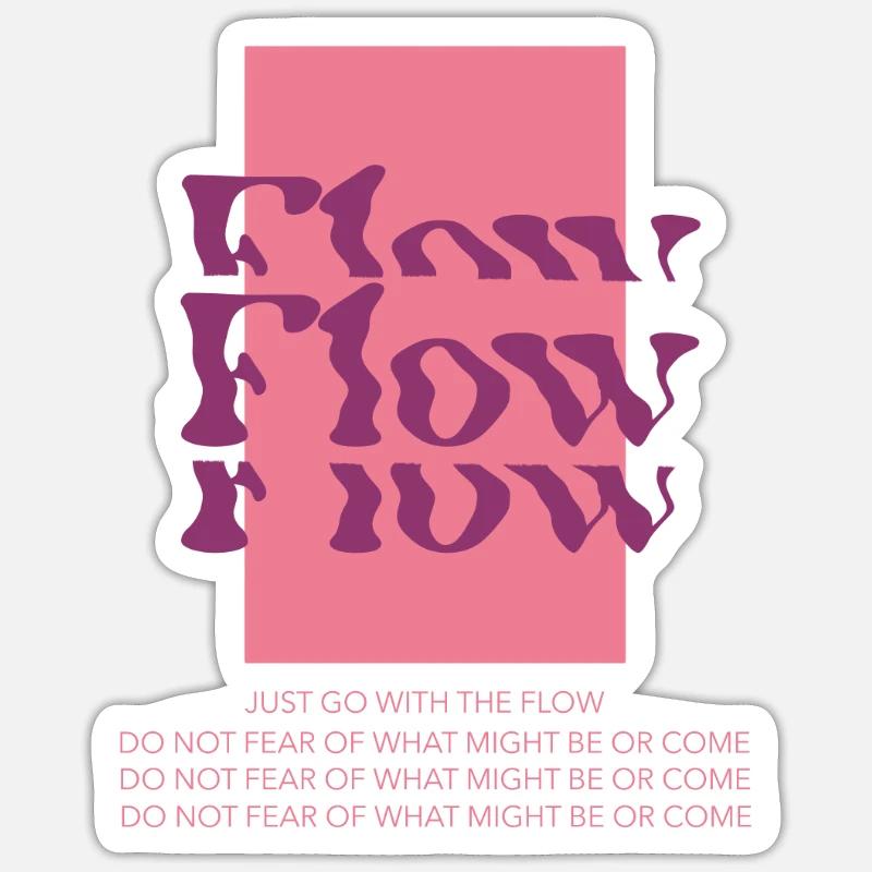 GoWithTheFlow - Sticker Größe S (10 x 10 cm) - Mattweiß