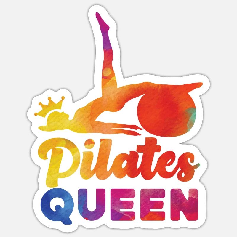 Pilates Instructor Teacher Queen - Sticker Größe S (10 x 10 cm) - Mattweiß