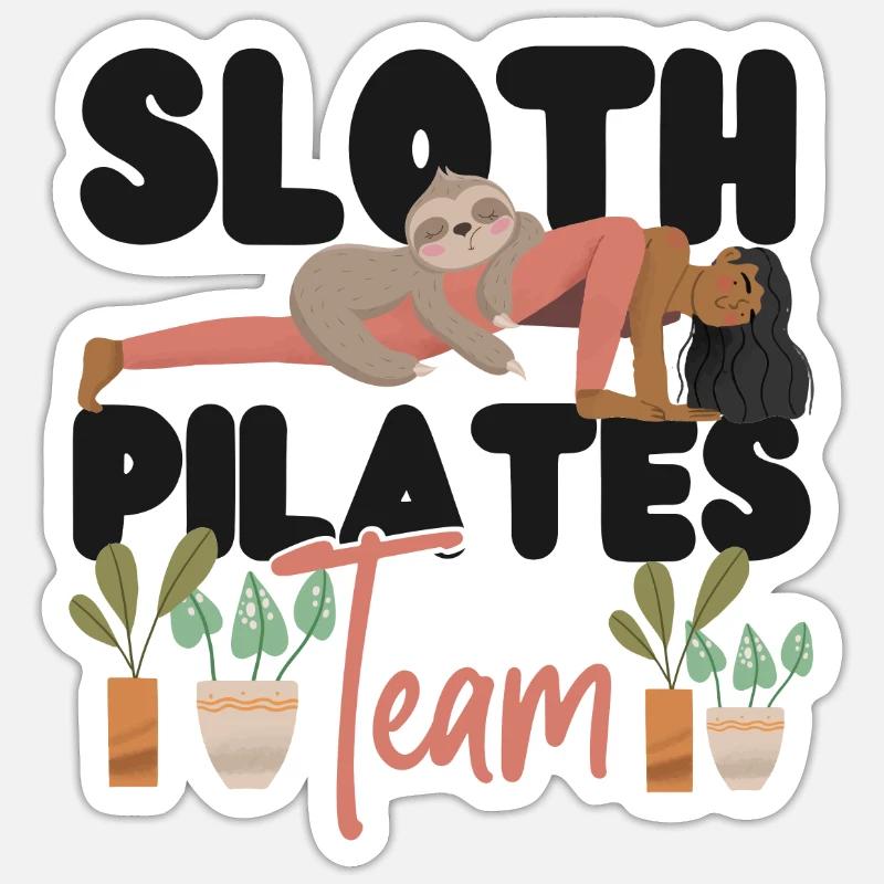Pilates Instructor Teacher Sloth - Sticker Größe S (10 x 10 cm) - Mattweiß