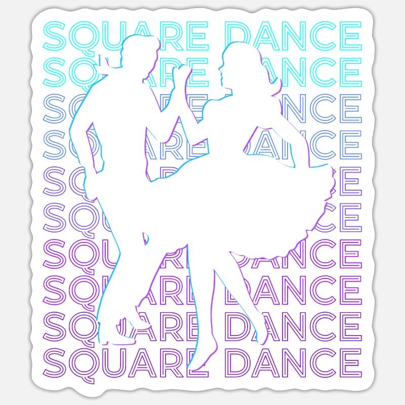 Square Dance Dancing Retro Sticker size S (10 x 10 cm)