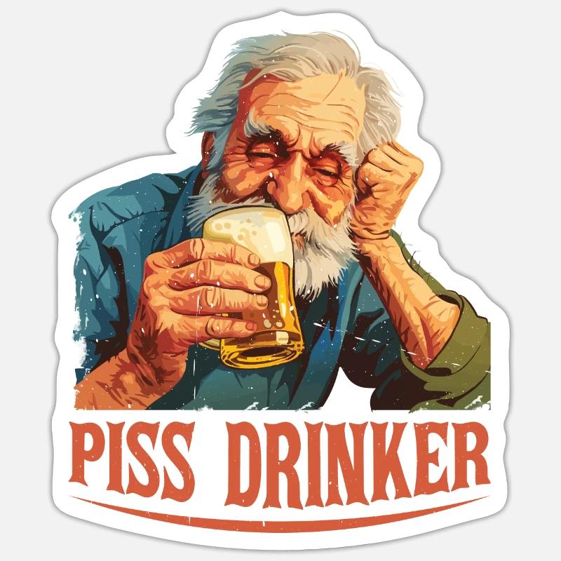 Buveur de pisse 44 - Sticker taille S (10 x 10 cm) - blanc mat