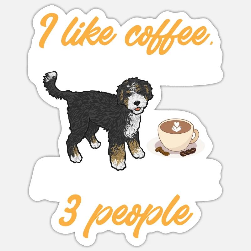 Chien Bernedoodle - Sticker taille S (10 x 10 cm) - blanc mat