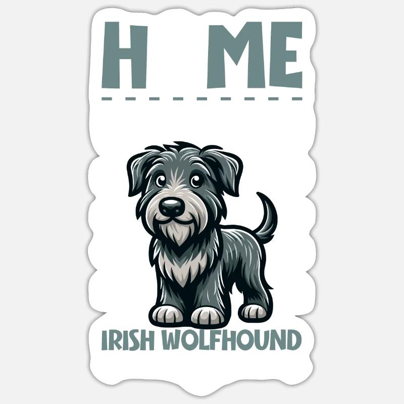 Accueil - Irish Wolfhound - Sticker taille S (10 x 10 cm) - blanc mat