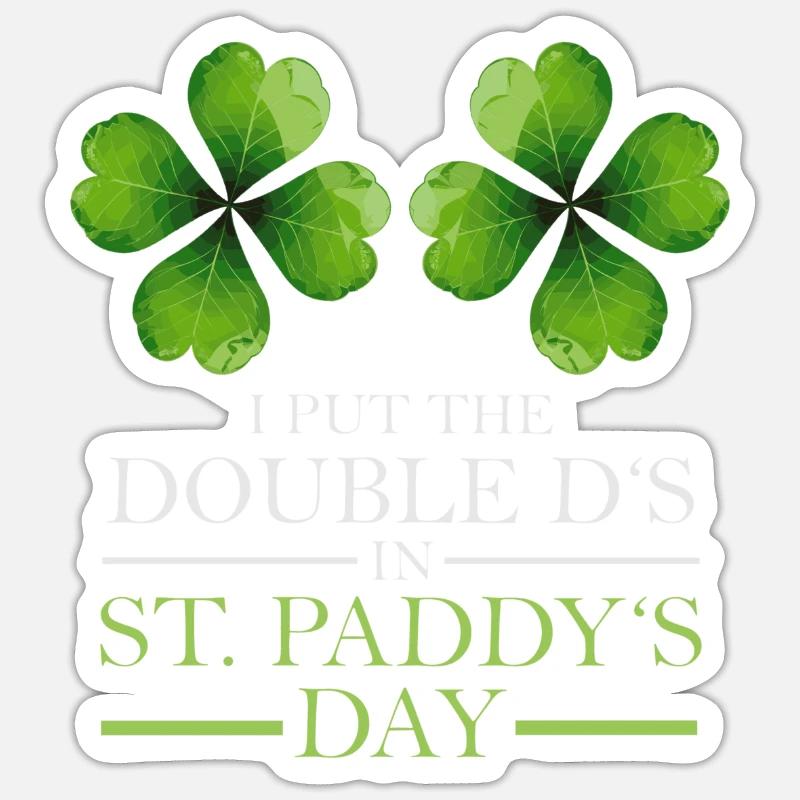 Double Ds sur le trèfle de la Saint-Paddys Sticker taille S (10 x 10 cm)
