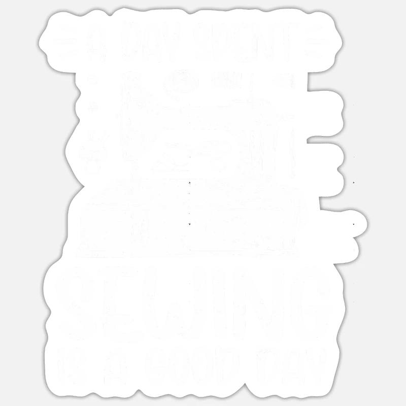 Machine à coudre couturière - Sticker taille S (10 x 10 cm) - blanc mat