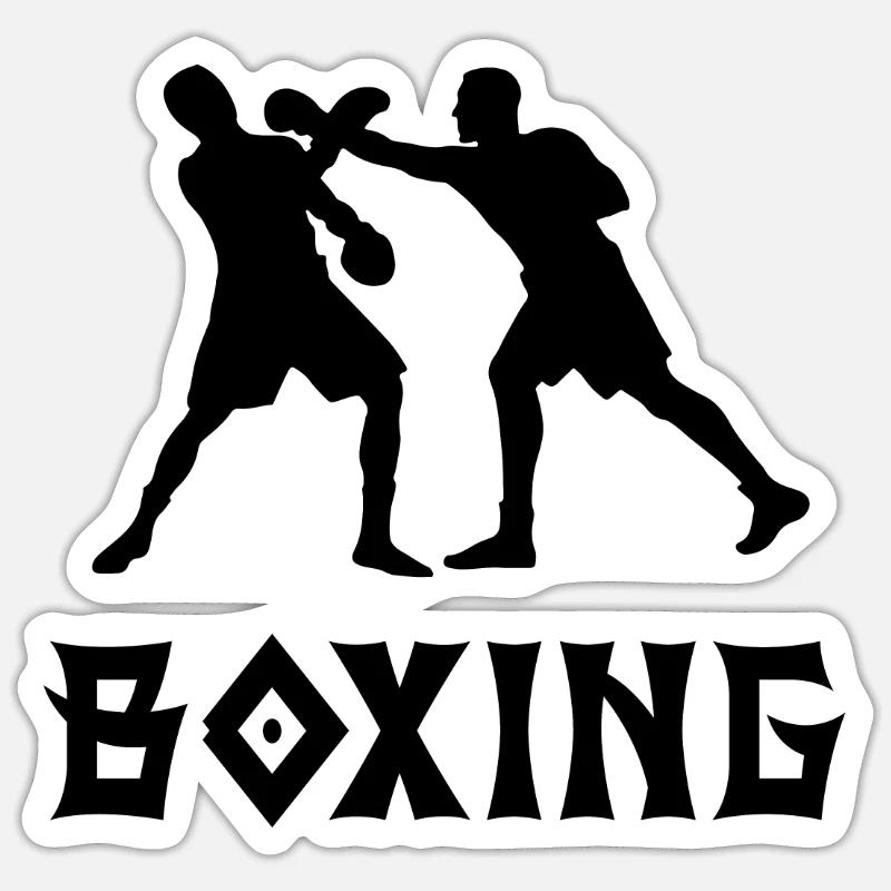 Boxe - Sticker taille S (10 x 10 cm) - blanc mat