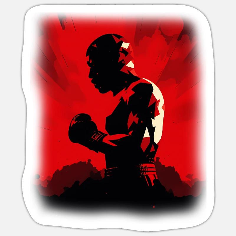 Boxe - Sticker taille S (10 x 10 cm) - blanc mat