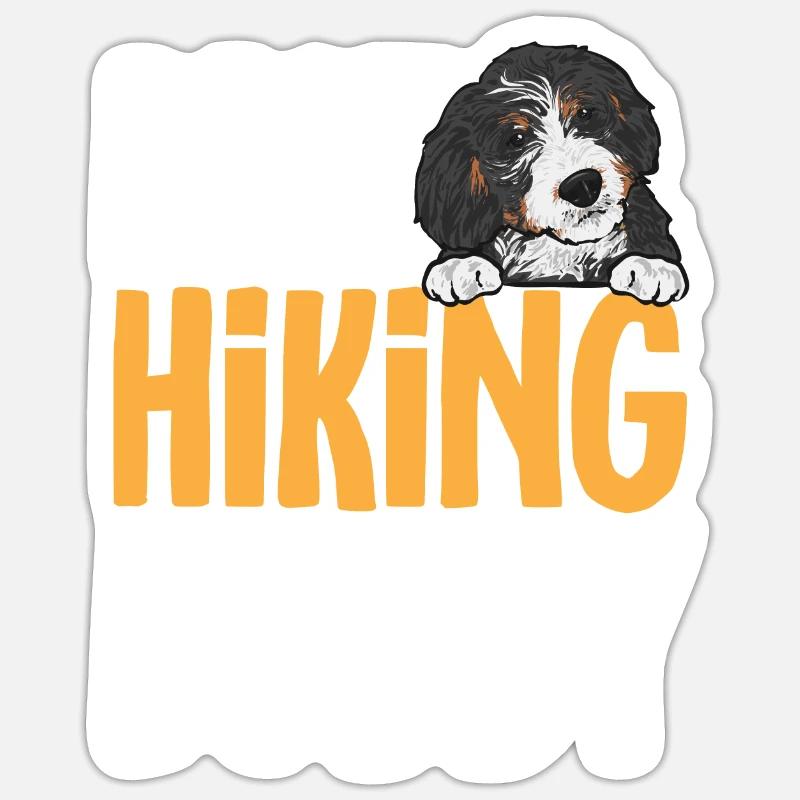 Chien Bernedoodle - Sticker taille S (10 x 10 cm) - blanc mat