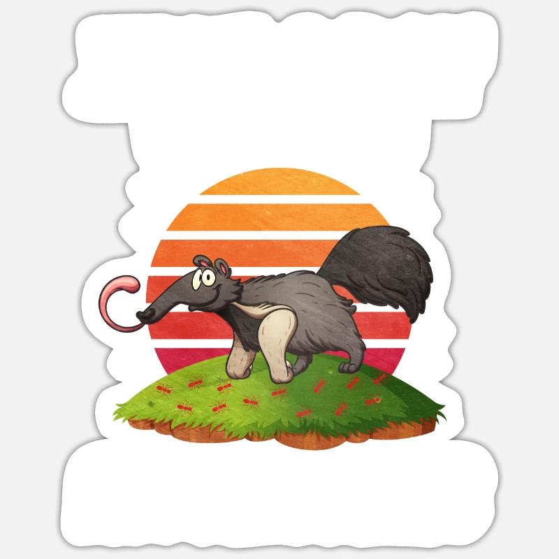 Cher cadeau de fourmilier - Sticker taille S (10 x 10 cm) - blanc mat