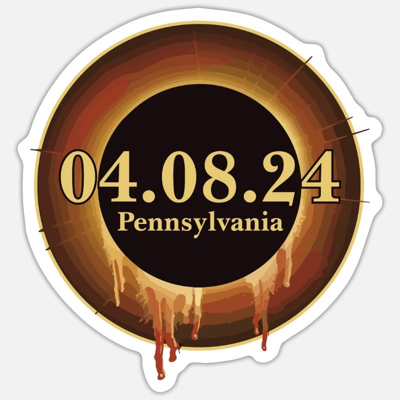 Total Solar Eclipse 2024 Path of Totality Sticker size S (10 x 10 cm)