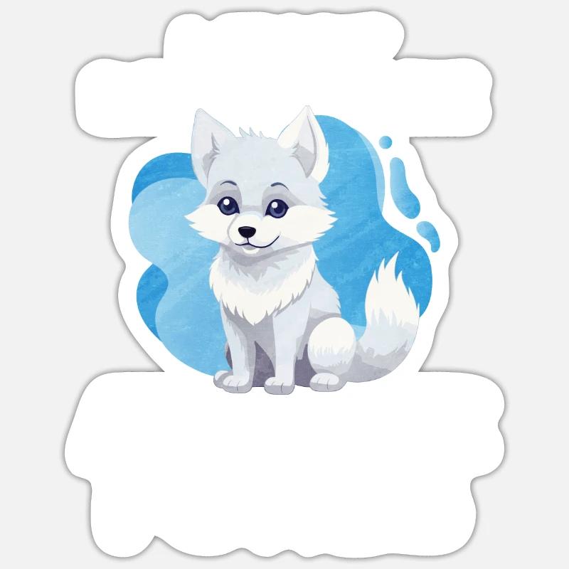 Cute arctic fox gift Sticker size S (10 x 10 cm)