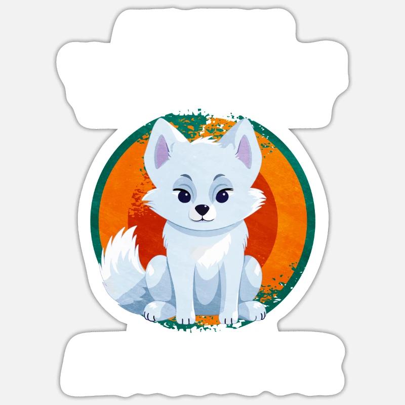 Cute arctic fox gift - Sticker size S (10 x 10 cm) - white matte