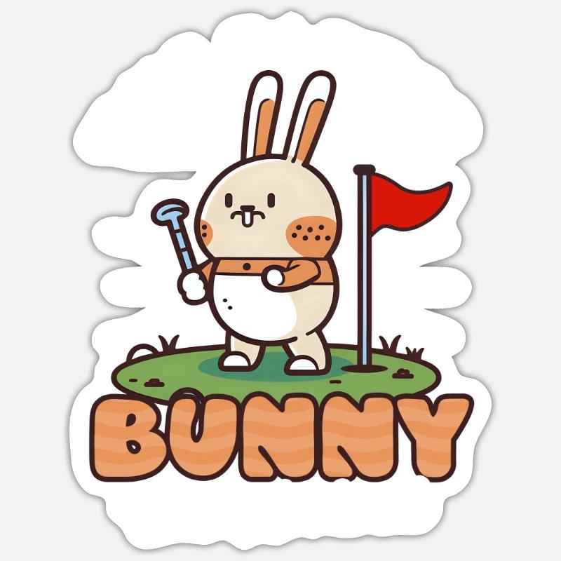 Golf Easter Easter Bunny Has Arrived Sticker size S (10 x 10 cm)