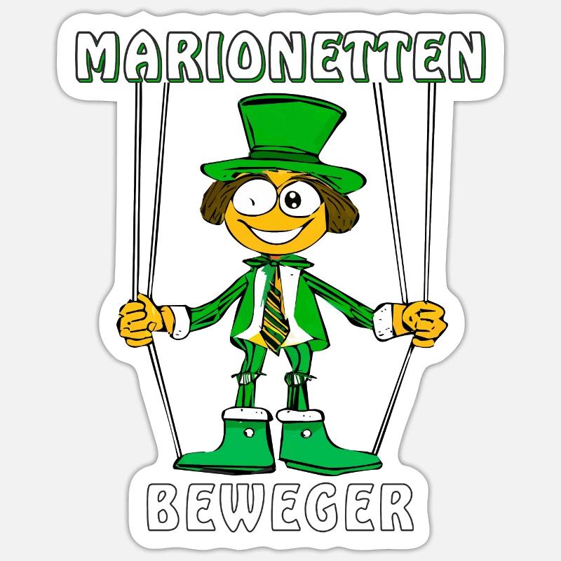 MARIONETTE MOVERS - Sticker size S (10 x 10 cm) - white matte