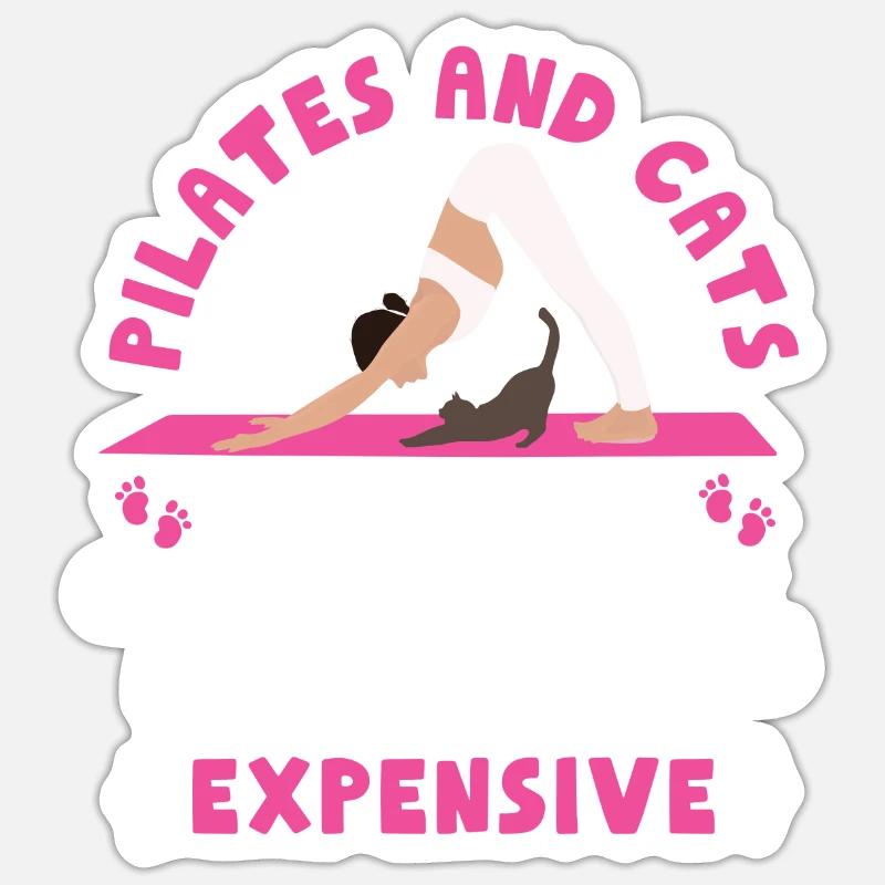 Instructeur de Pilates Enseignant Chat Sticker taille S (10 x 10 cm)