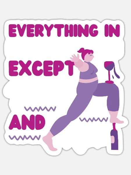 Pilates Instructor Teacher Wine - Sticker Größe S (10 x 10 cm) - Mattweiß
