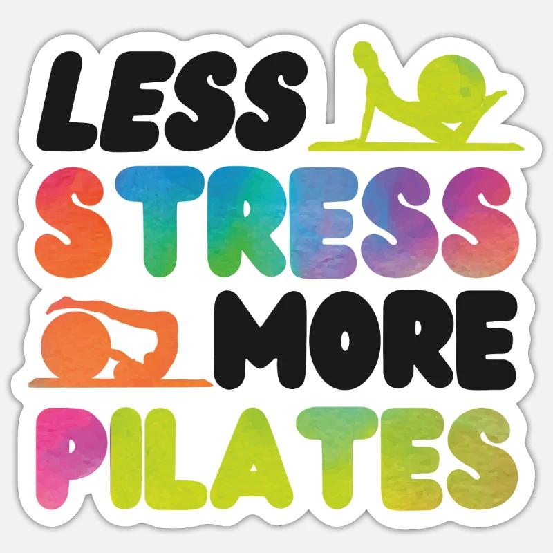 Pilates Instructor Teacher - Sticker Größe S (10 x 10 cm) - Mattweiß