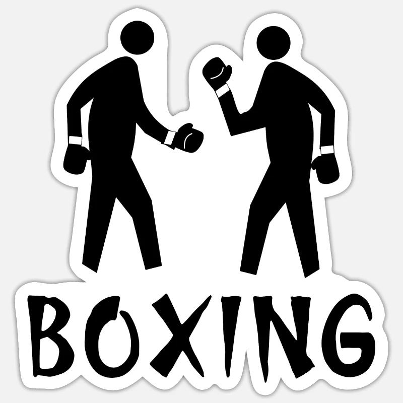 Boxe - Sticker taille S (10 x 10 cm) - blanc mat