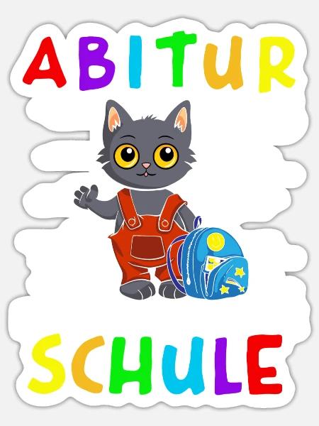 Abitur 2036 Ich Rocke Jetzt Die Katze Schüler - Sticker Größe S (10 x 10 cm) - Mattweiß