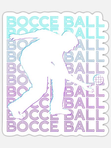 Boccia-Spieler Retro - Sticker Größe S (10 x 10 cm) - Mattweiß
