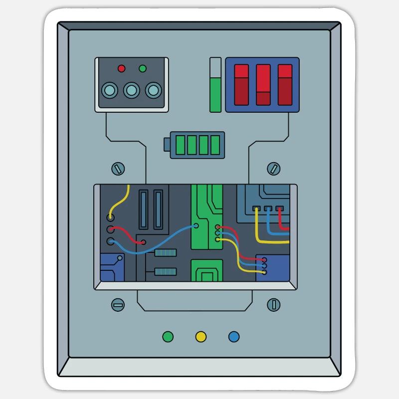 Roboter Kostüm Robotik Technik Sticker Größe S (10 x 10 cm)