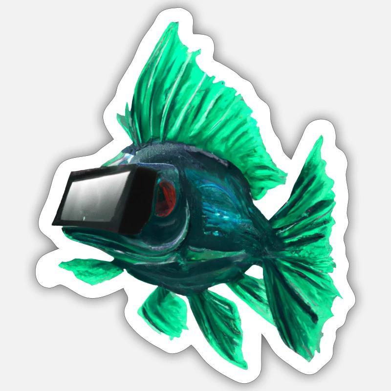 Fisch _ 01 - Sticker Größe S (10 x 10 cm) - Mattweiß
