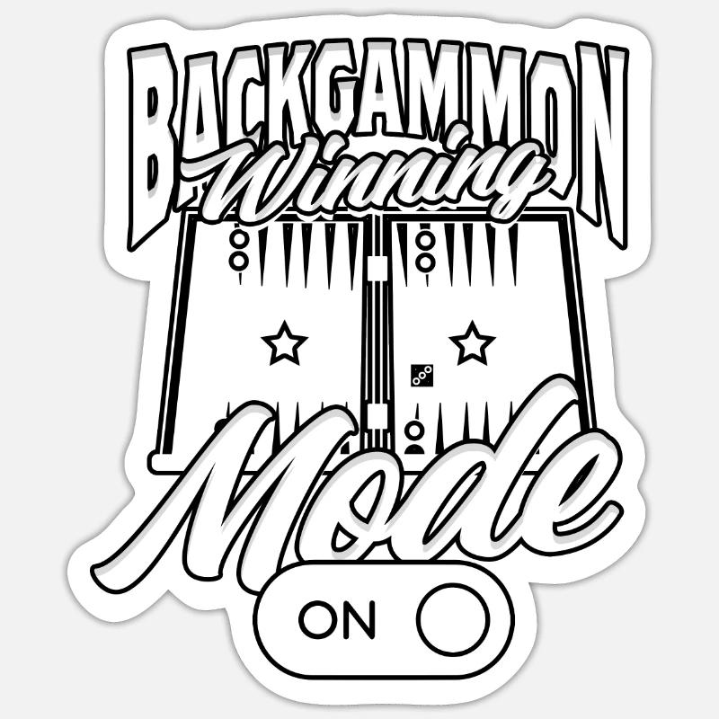 Backgammon Winning Mode On - Sticker Größe S (10 x 10 cm) - Mattweiß