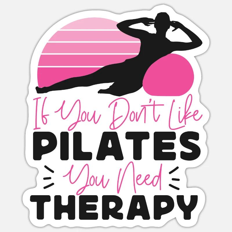 Pilates Instructor Teacher Retro - Sticker Größe S (10 x 10 cm) - Mattweiß
