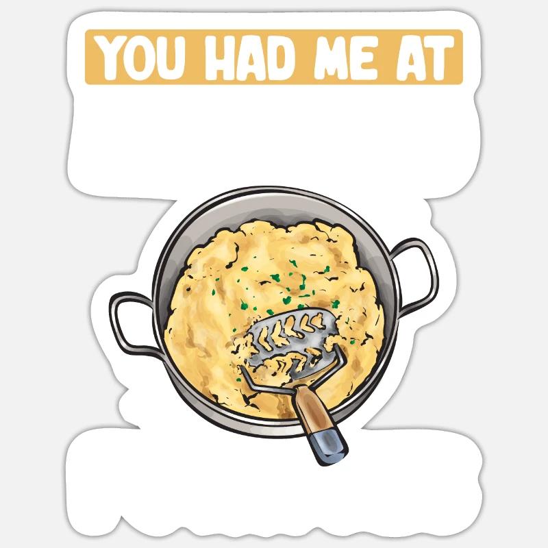 Mashed potatoes Mashed potatoes - Sticker size S (10 x 10 cm) - white matte