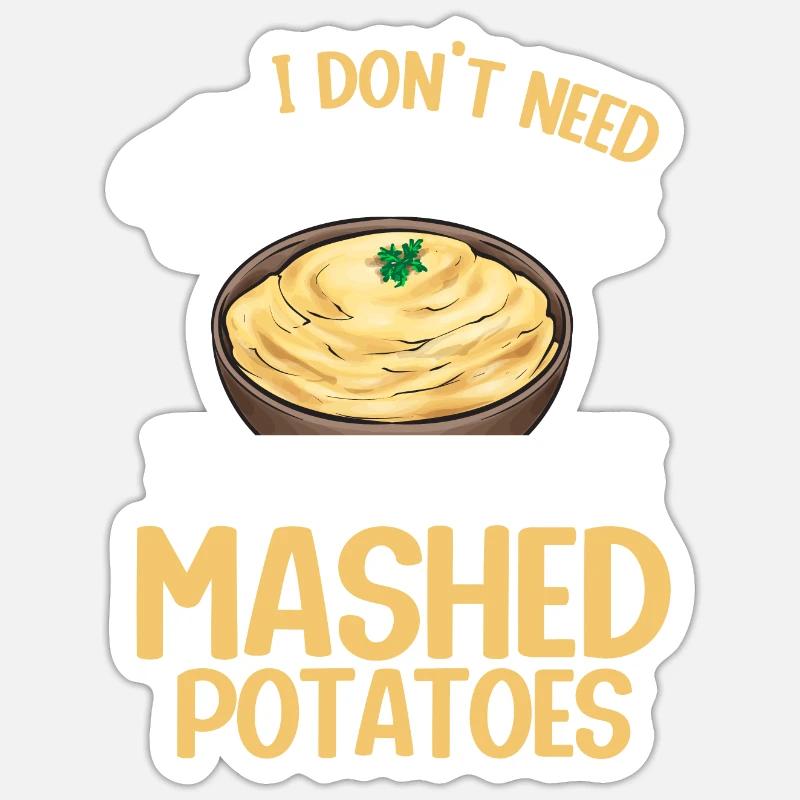 Mashed potatoes Mashed potatoes - Sticker size S (10 x 10 cm) - white matte