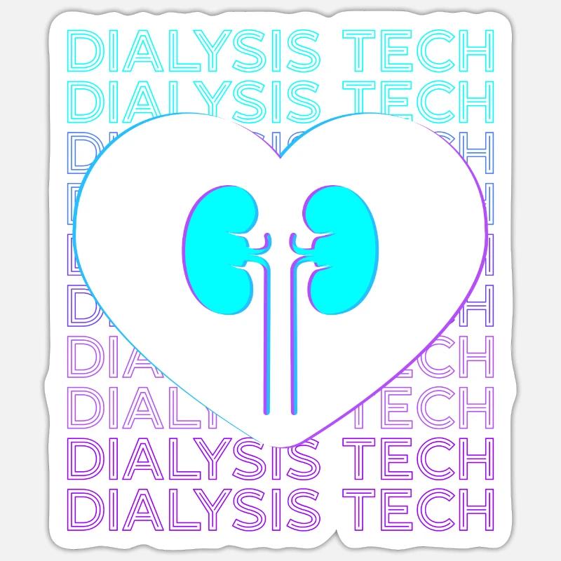 Dialyse-Techniker Dialyse-Techniker Retro-Hämodial - Sticker Größe S (10 x 10 cm) - Mattweiß