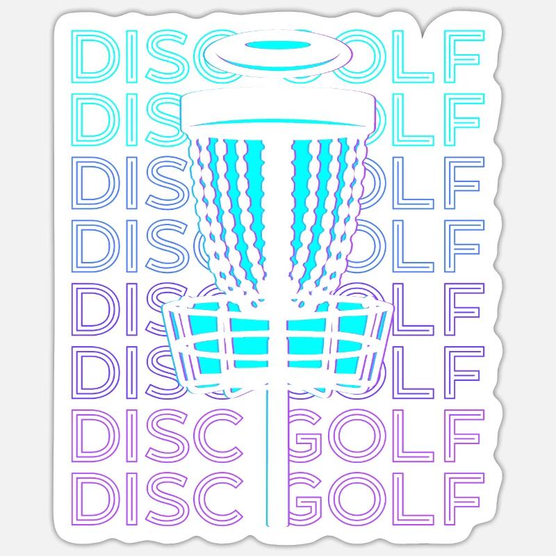 Disc Golf Disc Golf Disc Golfer Rétro - Sticker taille S (10 x 10 cm) - blanc mat