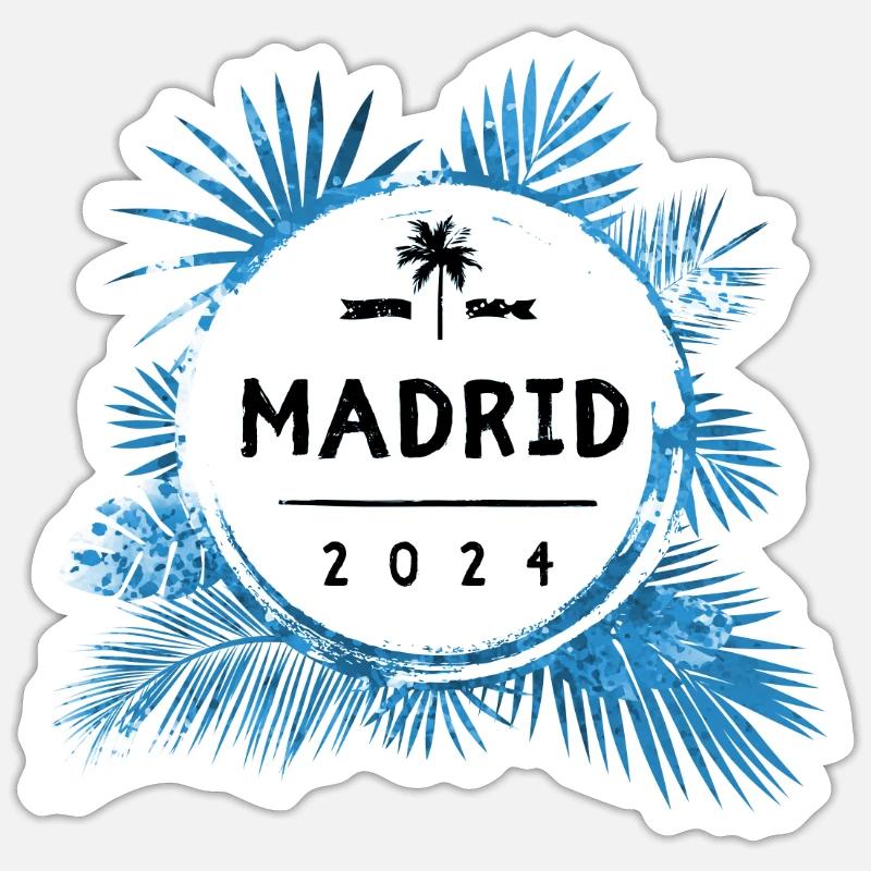 Madrid 2024 Bunt - Sticker Größe S (10 x 10 cm) - Mattweiß