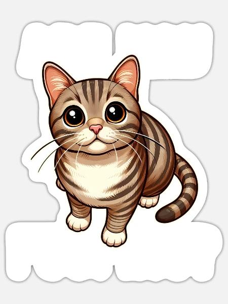 Sie? Lustige Katze - Sticker Größe S (10 x 10 cm) - Mattweiß