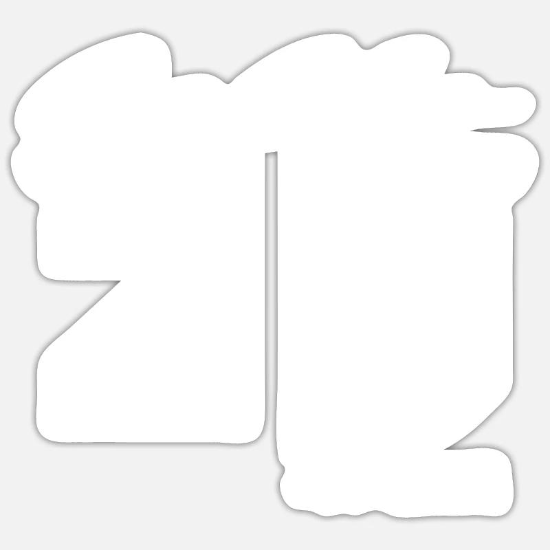 Hello 20 est 2004 - Sticker taille S (10 x 10 cm) - blanc mat
