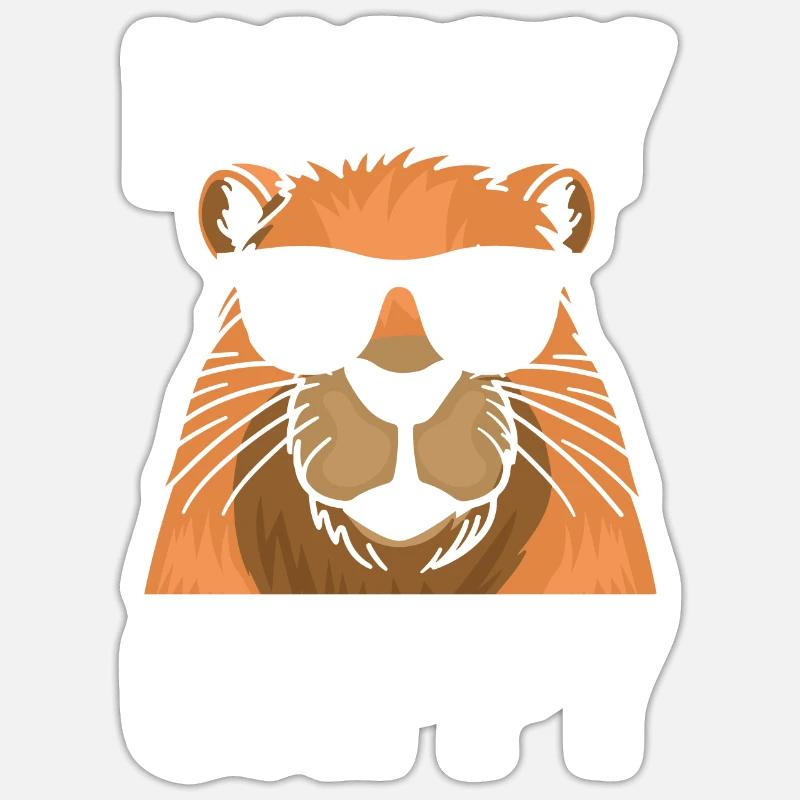 Capybara Wasserschwein - Sticker taille S (10 x 10 cm) - blanc mat
