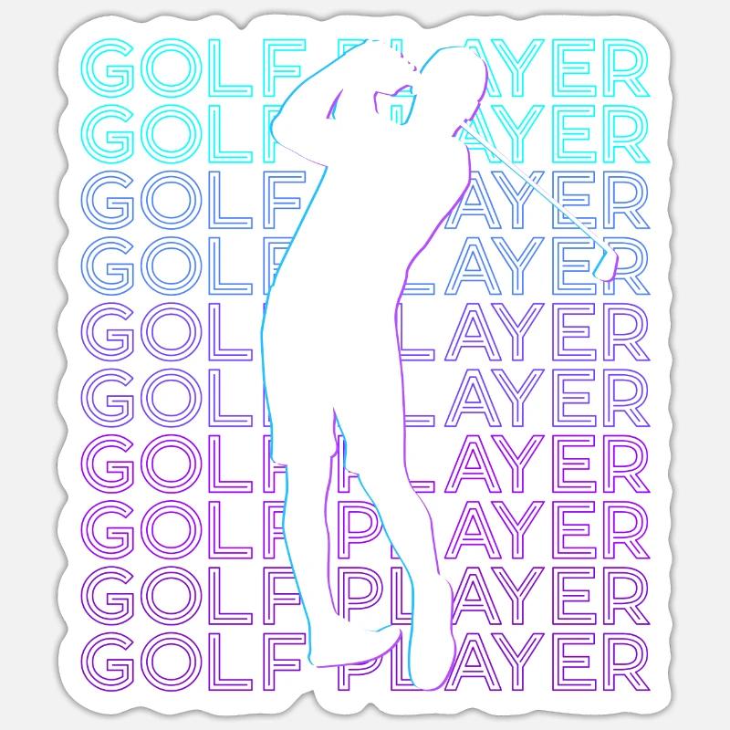 Golfer Golfer Golfing Retro - Sticker size S (10 x 10 cm) - white matte