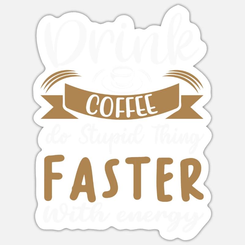 Kaffee - Sticker Größe S (10 x 10 cm) - Mattweiß